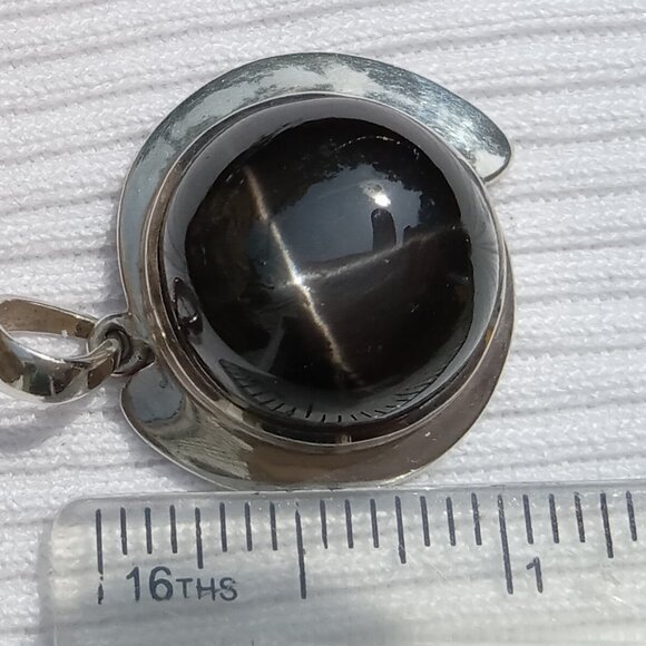 Stunning Rare Black Star Diopside In 925 Silver - Picture 5 of 5